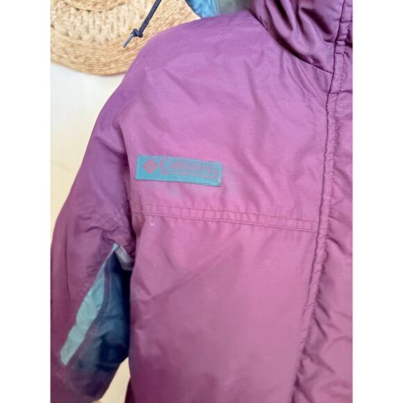 Vintage Columbia Long’s Peak 3-in-1 Parka Purple Teal Fleece Liner Women’s M - Picture 3 of 8